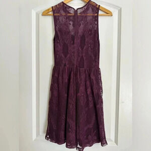 Express Maroon Lace Mini Dress